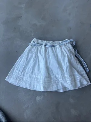 Vintage Abercrombie & Fitch 100% cotton mini skirt with blue tie up detail - XS thumbnail 5