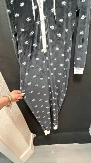 Jenni Fleece Eye Pattern Hooded Onesie Pajamas - Size XS (NWT/No Tags) thumbnail 10