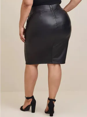 Torrid M-L Size 10 Black Faux Leather High Waist Pencil Skirt NWT 00 NEW thumbnail 5