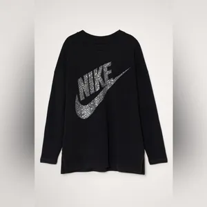 Nike Women's Black Sweatshirt with Logo thumbnail 2