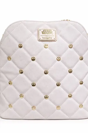 Star Wars Rebel Loungefly White Quilted Mini backpack with Gold hardware thumbnail 2