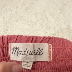 Madewell- Coral Pink Side Tie Detail Elastic Waist Shorts- Size M thumbnail 3