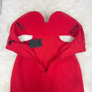 NBD Strapless Red Cutout Mini Dress XS Party Cocktail Sexy Formal Homecoming New thumbnail 8