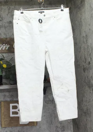 Eileen Fisher Womens Straight Cropped Jeans S5GDD-P4870M White XL thumbnail 1
