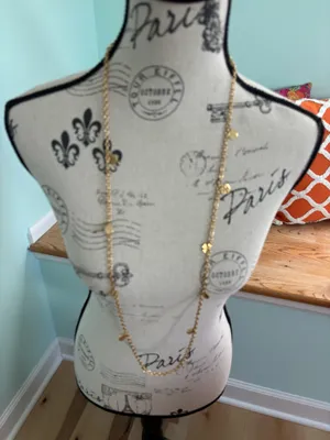 Tory Burch Gold Logo Long Necklace  thumbnail 4