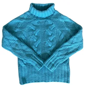 Design History Pure Cashmere Turtleneck Chunky Cable Knit Sweater Size Small thumbnail 1