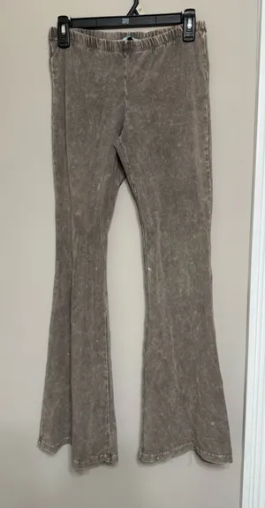 Mineral Wash Flared Pants Gray thumbnail 1