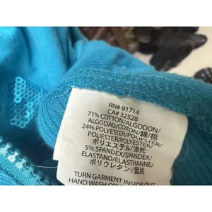 Armani Exchange‎ Pullover Sweatshirt Womens XL Turquoise Blue Good Sequin Logo thumbnail 6