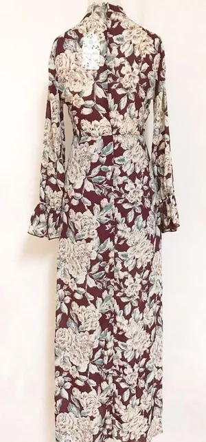 Honey Belle Choker Floral Retro Slit Maxi Dress thumbnail 2