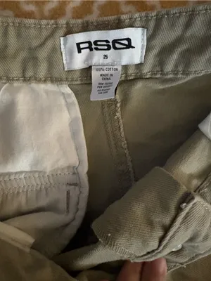 RSQ Olive Cargo Pants with Wide-Leg Utility Pockets thumbnail 3
