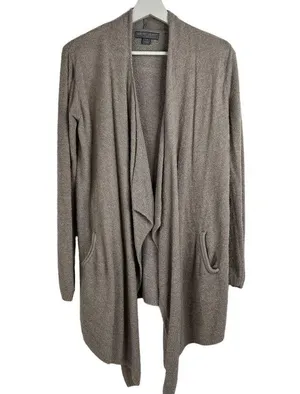 Barefoot Dreams Sz S/M Cardigan Sweater CozyChic Lite Island Wrap Open Waterfall thumbnail 2