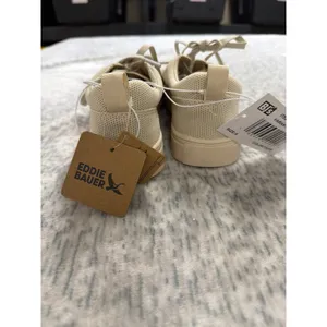 Eddie Bauer Womens Knit Sneakers‎ Taupe Lace Up Mesh Walking Shoes 318898 Size 6 thumbnail 3