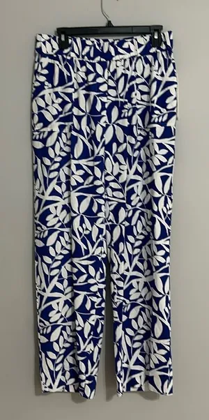 Calvin Klein women's pants Sz M blue and white thumbnail 1