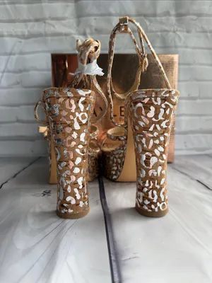 KAYLEEN By Los Angeles Myra-40 in Leopard Silver Metalic Platform Heels thumbnail 8