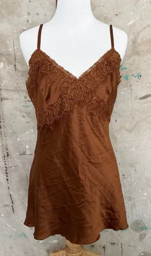 Vintage Y2K Express Silk Satin Lace Baby Doll Slip Dress thumbnail 1