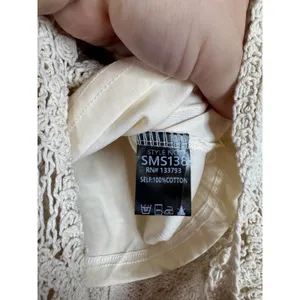 POL Crochet Lace Maxi Skirt Cream Boho Asymmetrical High Low SMS138 One Size thumbnail 4