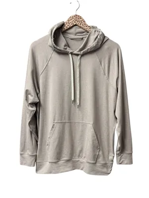 Vuori Halo Oversized Long Sleeve Pullover Hoodie Oatmeal Heather Beige Tan Small thumbnail 5