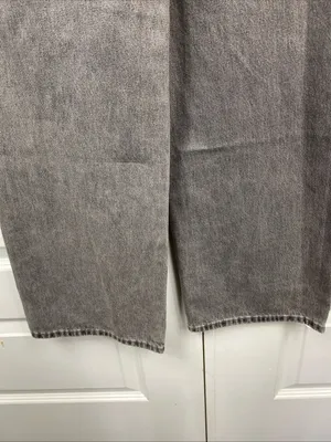 UNIQLO Barrel Silhouette Jeans Wide Leg Denim Gray 24 Low Rise Women 139864 thumbnail 4