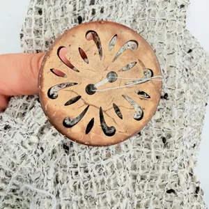 Hailey Lyn Open Weave Cardigan Womens Top Sz L Coastal Lagenlook Boho Button thumbnail 9