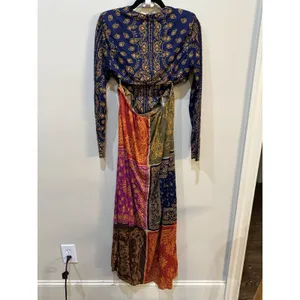 Farm Rio Bandana Dream Knotted Cutout Printed Jersey Maxi Dress Size Large thumbnail 5