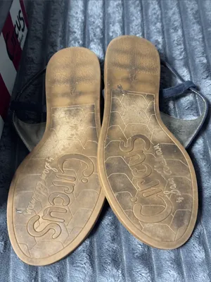 Circus by Sam Edelman Navy Suede T-Strap Sandals with Tan Footbed thumbnail 4