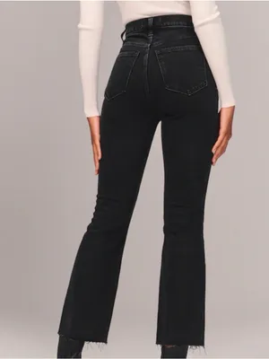 Abercrombie & Fitch Black Ankle Flare High Rise Jeans thumbnail 2