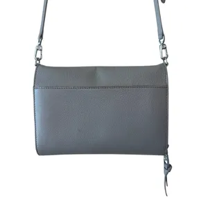 Tory Burch McGraw‎ WOC Crossbody Gray Heron Pebbled Leather Wallet thumbnail 2
