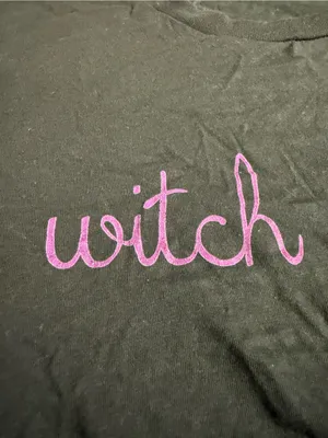 Chic Soul Forest Dark Green ‘Witch Please’ Halloween Graphic Tee Shirt - size XL thumbnail 2