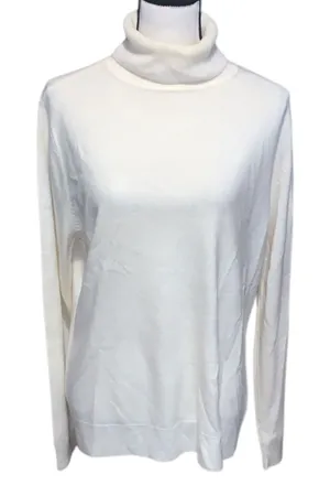Basic Editions Cream Turtleneck Sweater Super Soft Winter thumbnail 1