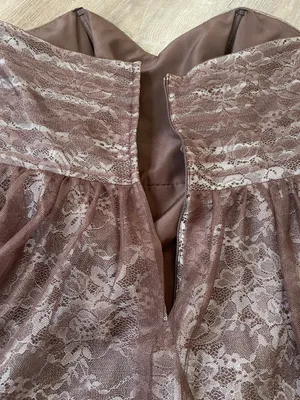 strapless formal dress brown lace women’s size 12 prom dance Y2K thumbnail 10