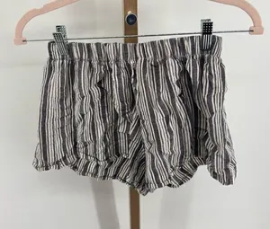 Brandy Melville Stripe Elastic Waist Cotton Shorts Small Black White thumbnail 1