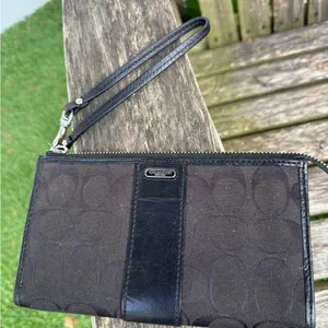 Coach Signature Zippy Wallet Black‎ Silver V thumbnail 2
