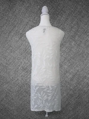 Wearabouts White Tropical Leaf Lace-Up Sleeveless Cover-Up Dress Size M thumbnail 8