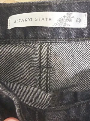 Altar'd State Black Denim Wrap Skort thumbnail 3