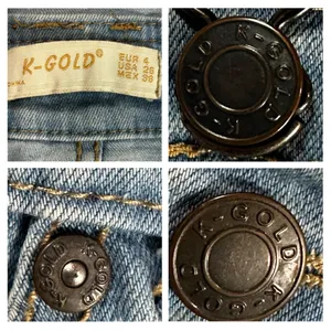 K-Gold Denim Overall Shorts Distressed Cuffed Bib Romper Size 4 thumbnail 6