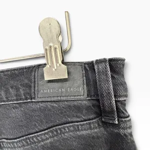 American Eagle High Waisted Cuffed Stovepipe Jean Womens 8 Black Classic Denim thumbnail 6