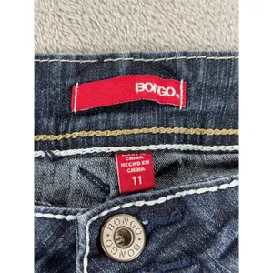 Bongo Dark Wash Bootcut Jeans Womens 11 Contrast Stitching Back Flap Pockets thumbnail 3