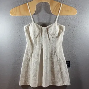 1551 | NWT Lulus White Floral Lace Corset Mini Dress‎ Women Medium Bridal Summer thumbnail 3