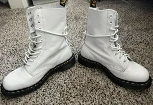 Dr. Martens White Lace Up Boots thumbnail 2