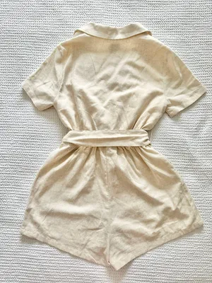 Princess Polly Turin beige shortsleeve romper playsuit thumbnail 4