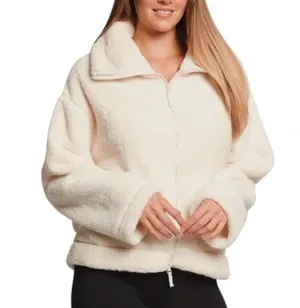 Free People Movement Dazed High Neck Full Zip Sherpa Ivory Fleece - size Medium thumbnail 3