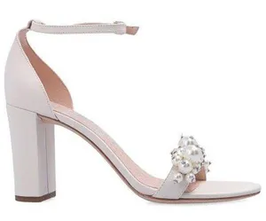 Kate Spade NIB Rosa Pearly Stud Ankle-strap Block Heels Ivory Parchment Size 6.5 thumbnail 1