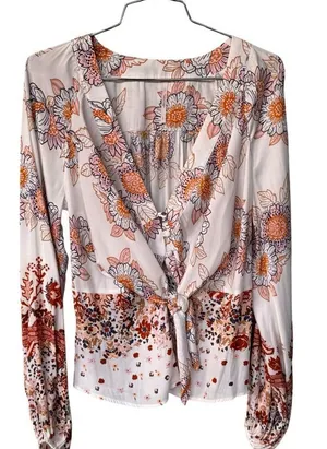 Free People Run Free Blouse Multi floral S thumbnail 1