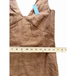 Banana Republic Dress Lina 100% Linen Mini Size 0 Burnt Orange New #GGG9-1 thumbnail 8