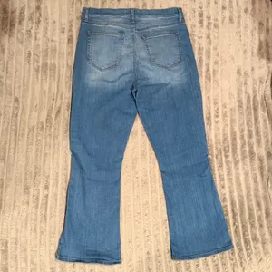 LOFT The Kick Crop Jeans Womens 30/10 Medium Wash High Rise Exposed Button Fly thumbnail 8
