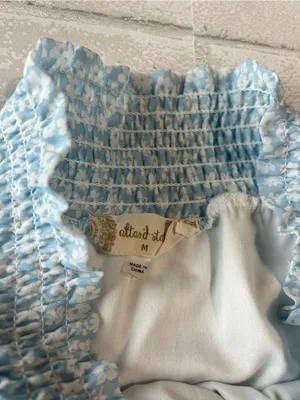 Altar'd State Light Blue Floral Ruffle Mini Skirt Rush size medium thumbnail 3