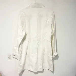 Frye Women's Size‎ XL White Long Sleeve Denim Button Front Mini Dress thumbnail 6