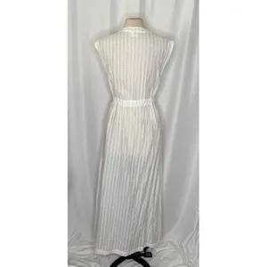 Anthropologie LILKA Eyelet White Cloud Swim Cover Up Maxi Dress Duster Medium thumbnail 10