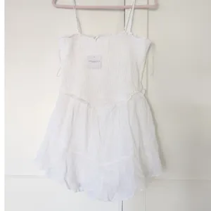 American Eagle White Bella Smocked Tiered Ruffle Romper Women Large NWT thumbnail 2