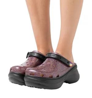 Crocs Classic Bae Translucent Glitter Platform Clogs Shoes Limited Edition 10 thumbnail 1